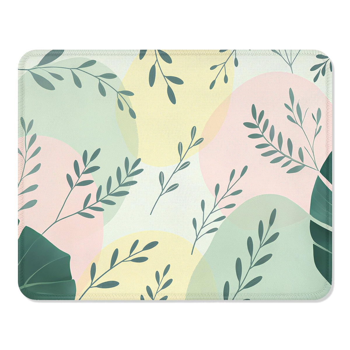 ITNRSIIET Mouse Pad with Stitched Edge Premium Textured Smooth Precise Operation Waterproof Washable Non-Slip Rubber Base Desktop Protection Mat, 10.2×8.3×0.12 inches, Rose Gold Leopard Print