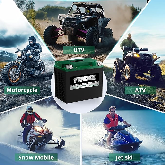 TYKOOL YIX30L-BS-STD (YTX30L-BS),650CCA, Lithium LiFePO4 Motorcycle Battery 12v,Digital Readout,Fits for BMW,Harley Davidson; ATV,UTV,Snowmobile,Compatible for Polaris,BRP (Can-Am),Arctic Cat