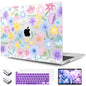TWOLSKOO Compatible with MacBook Pro 13 inch Case 2023-2016 A2338 M2/M1 A2251 A2289 A2159 A1989 A1706, Plastic Hard Shell Cover & Keyboard Skin & Screen Protector, Colorful Hydrangea