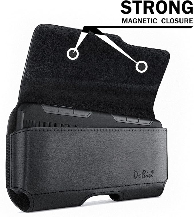 DeBin Holster for iPhone 17 17 Pro 16 Pro 16e 15 15Pro 14 13 12 11 Xs 10 X XR – Cell Phone Belt Holder Case with Clip for Men Women Pouch (Fits Protective Cover on) Black