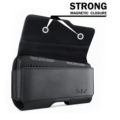 DeBin Case for Galaxy A15 A25 A35 A54 5G A53 A52 A51 A50 A20 Note 20 10+ Note 9 8 XCover Pro S24 FE S23 FE Cell Phone Belt Holder Holster Clip Pouch Cover (Fits Samsung Phone with Otterbox Case) Black