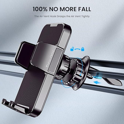 GUWEZ Car Phone Holder - Upgrade Clip Never Fall Air Vent Mount for iPhone Android Smartphone