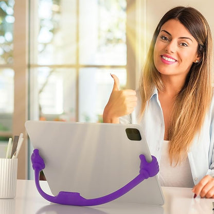 Honsky Thumbs Up 2 Pack Tablet Stand - Compatible with iPad, Samsung Galaxy Tabs, iPhone Pro Max - Universal Cute, Purple/Yellow
