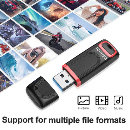 TOPESEL 128GB USB 3.0 Flash Drive 3 Pack,up to 90MB/s Reading,30MB/s Write
