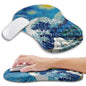 Kuosgm Ergonomic Mouse Pad Wrist Support with Memory Foam Massage Bulge, Carpal Tunnel Pain Relief Mousepad Wrist Rest for Mouse(12x8 inch, Pink Flowers)