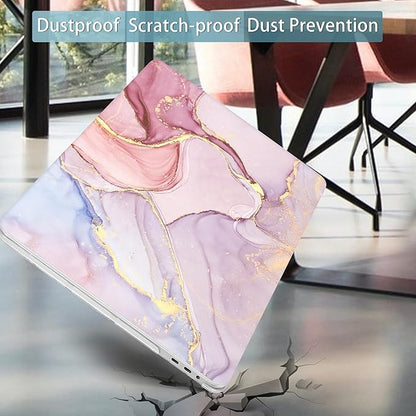 Mektron Case for MacBook Pro 16 inch A2141, Pink Marble Clear Hard Shell Cover 2020 2019 Pro 16-inch with Touch bar & Touch ID w/Keyboard Cover Skin Screen Protector Dust Plug