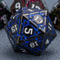 DND Metal Dice Set, Polyhedral Dice Set for RPG D&D Dice with Cracks Dungeons and Dragons Dice Set for RPG TTRPG D&D Die with Gift Case（Silver and Coloured Ink-1） for Ages 15 and Up