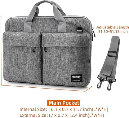 KINGSLONG 15.6 inch Laptop Shoulder Bag, Slim Shockproof Computer Sleeve Notebook Ultrabooks Carrying Case Handbag Cover Fit for Acer Asus Dell Lenovo HP Toshiba, Gray