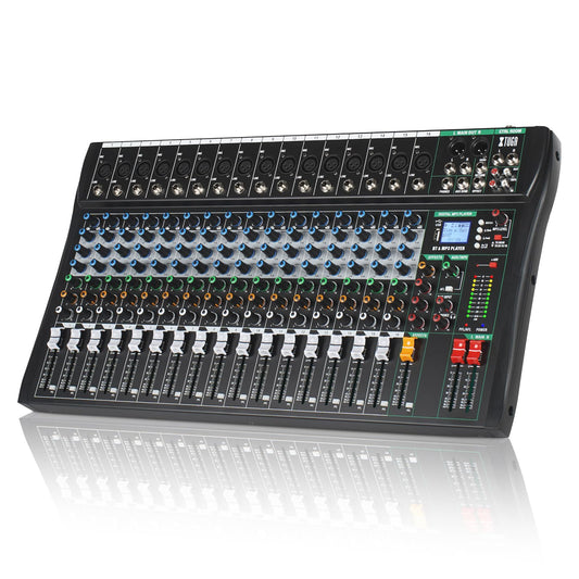 XTUGA 16 Channel Audio Mixer,Professional Sound Board DJ Mixer(CT160)