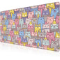 Mouse Pad, Large Cute Christmas Cats Desk Mat, Extended Non-Slip Gaming Keyboard Mousepad Desk Pad, Thick Stitched Edges Waterproof Mouse Mat 31.5"x15.7" (Cartoon Christmas Kittens)