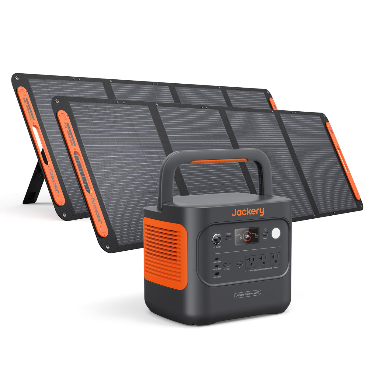 Jackery Explorer 2000 v2 Portable Power Station with 16ft DC Extension Cable, 2042Wh LiFePO4 Battery, 2200W Solar Generator, USB-C PD 100W Fast Charging for Camping, Home Use(Solar Panel Optional)