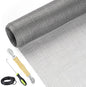 Screen Repair Kit Easy DIY Project 36" x 90" Fiberglass Screen Mesh with Rolling Tool and Screen Retainer Spline Screen Replacement kit for Windows Sliding Doors and Patio Screens (36" x 90", Gray)