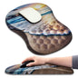 Hokafenle Ergonomic Mouse Pad Wrist Support with Massage Design, Wrist Rest Pain Relief Mousepad with Memory Foam&Non-Slip PU Base, Mouse Pads for Wireless Mouse & Desk (12x8 inch,Olive Green)