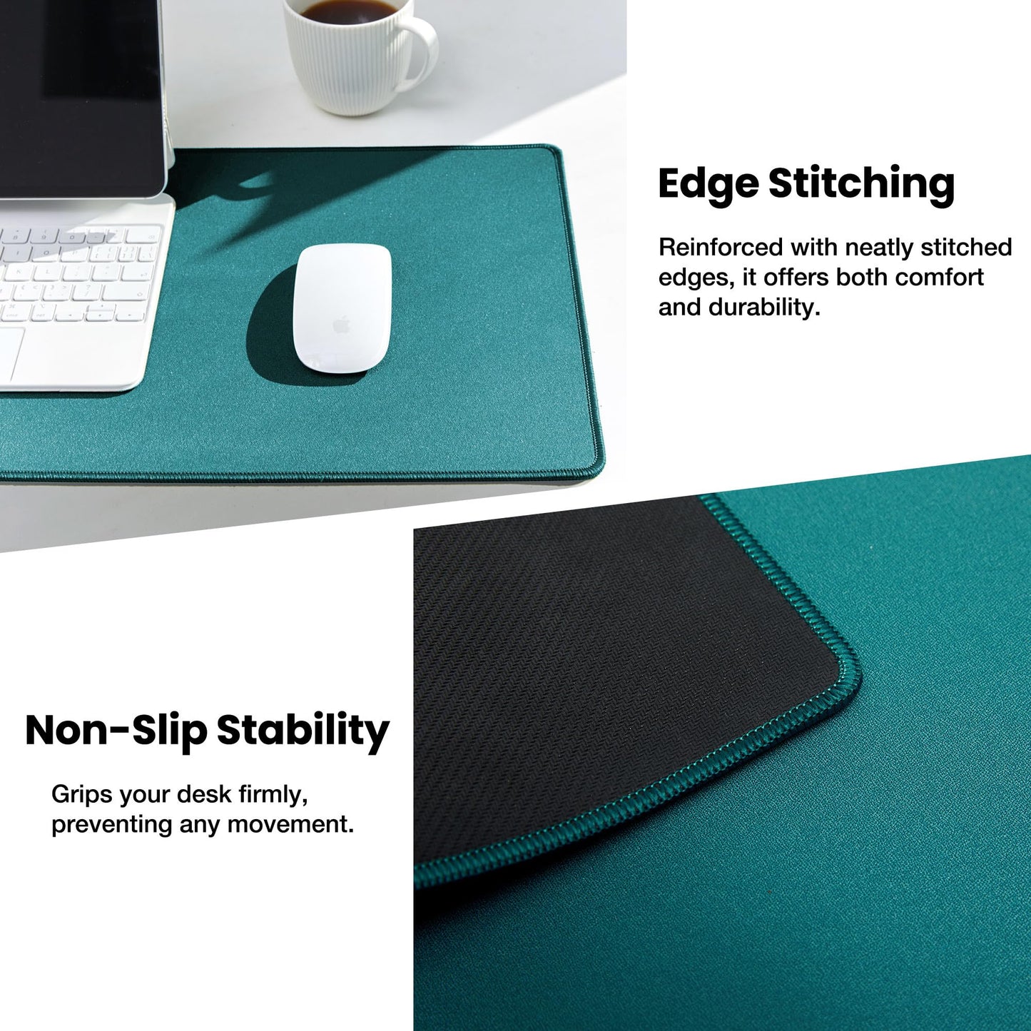 ALOANES Non-Slip Extended Mouse Pad Office&Home Desk Mat Stitched Edge
