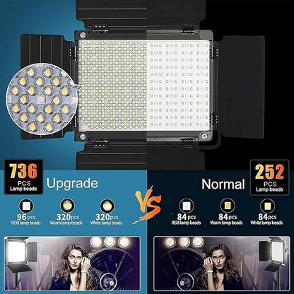 GVM 1000D RGB Led Video Light with 2 Softboxes, Photography Lighting Kit with Bluetooth Control, Full Color Video Lighting Kit with 18 Applicable Scenes, 2 Packs Led Light Panel for Video Shooting