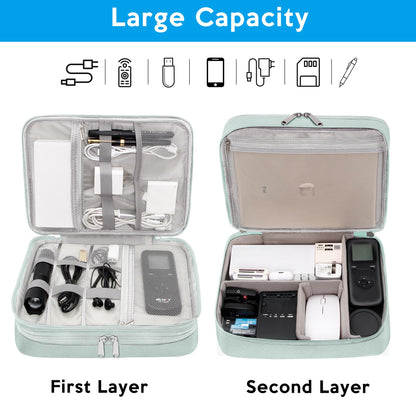 CILLA Electronic Organizer Travel Case, Travel Cord Organizer Case Portable Waterproof Cable Organizer Bag for Charger, Cord, USB, Power Bank, Earphone