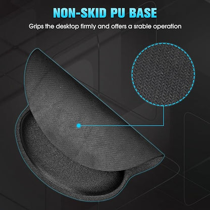Yunsailing 8 Pack Ergonomic Mouse Pad with Wrist Rest Support Gel Memory Foam Mouse Pad Comfortable Computer Mouse Pad for Laptop Pain Relief Mousepad for Laptop, Computer, Gaming (Solid Black Style)