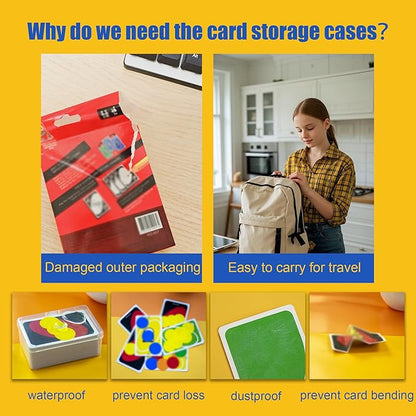 4 Pcs Playing Card Case, Works for 112 Standard UN* Cards And Other Same Or Smaller Size Very Well, Plastic Clear Card Deck Box Storage,4 1/2" ×3 1/4" ×1 1/8" (NO Cards)