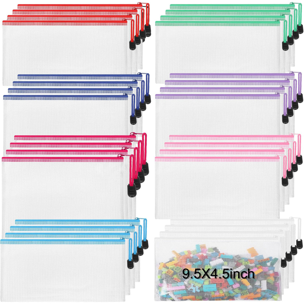 Jetec 32 Mesh Zipper Bags Bikini, Grey, 7.5 x 5 Inch, 32 Pcs