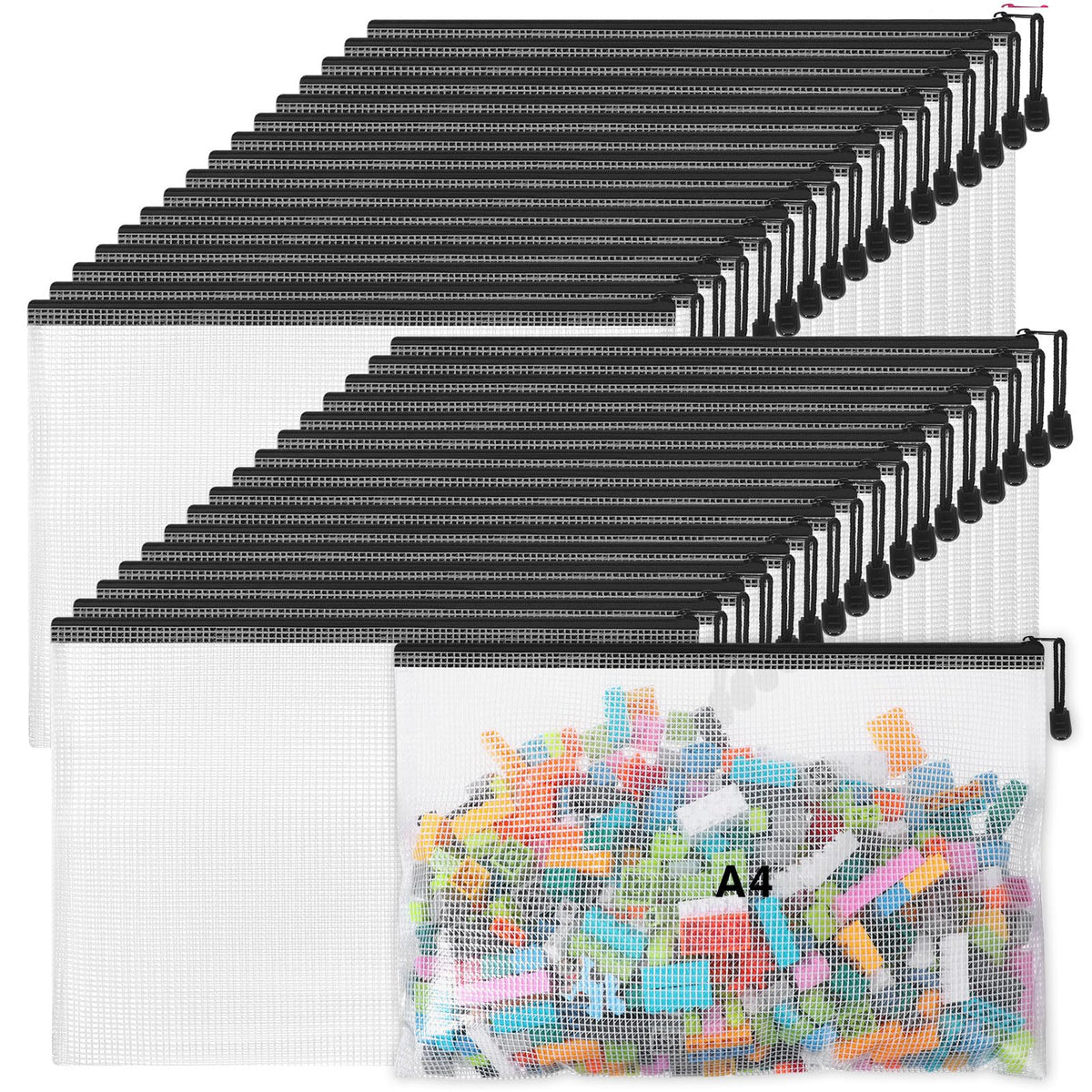 Jetec 32 Mesh Zipper Bags Bikini, Grey, 7.5 x 5 Inch, 32 Pcs