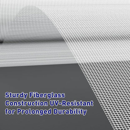 MAGZO Window Screen Replacement Mesh 48"W x 99"L - DIY Adjustable Polyester Pet Proof Screen Door Mesh for Patio Sliding Doors Window Screen Repair Kit, Durable, Washable, White