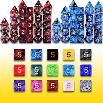 Extended RPG Dice Set 15 x 31 Polyhedral Dice (465pcs) for DND Tabletop Role-Playing Games (15 Colors)