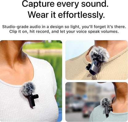 Mini Mic Pro (Latest Model) - Professional Wireless Microphone for iPhone, iPad, Android, Lavalier Microphone for Video Recording - iPhone Mic Crystal Clear Recording with USB-C for Content Creators