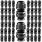 QILIPSU 10pcs M12L Long Thread Cable Gland Waterproof IP68 Nylon Strain Relief Cord Grip Cable Pass Through Wire Connector