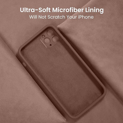 FireNova Designed for iPhone 13 Pro Case, Silicone Upgraded [Camera Protection] Phone Case with [2 Screen Protectors], Soft Anti-Scratch Microfiber Lining Inside, 6.1 inch, Light Brown