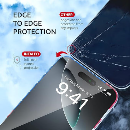 Screen Protector for iPhone 16 Pro - 2 Pack (USA Flag Design and Black) - 9H Hardness, Oleophobic Coating, Easy Installation - Tempered Glass Screen Protector for iPhone 16 Pro
