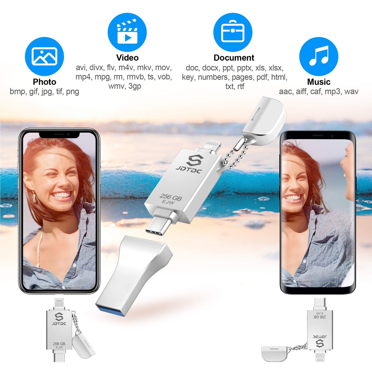 Genuine 256GB Apple MFi Certified Photo Stick for iPhone 17/16/15/14/13/12