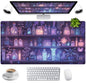 Green Cute Anime Desk Mat Kawaii Cartoon Ducks Gaming Mouse Pad XXL Large Anime Girl Gamer Mousepad Women Office Decor Desk Pad Aesthetic Lotus Leaf Laptop Keyboard Pad Computer Mat 31.5x15.75 in