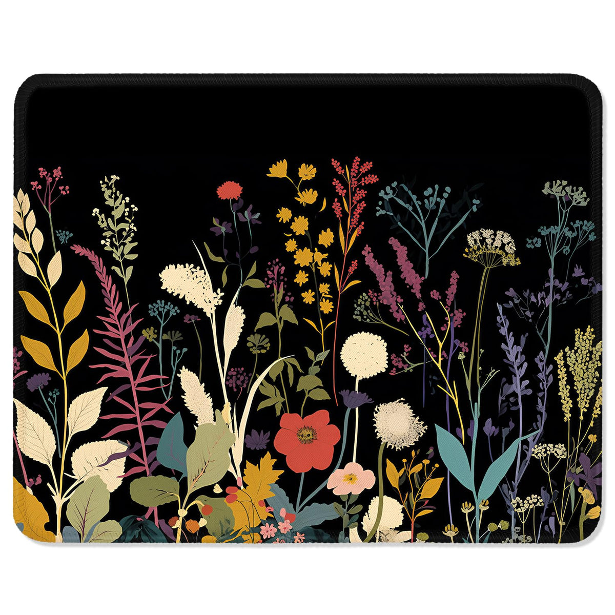 ITNRSIIET Mouse Pad with Stitched Edge Premium Textured Smooth Precise Operation Waterproof Washable Non-Slip Rubber Base Desktop Protection Mat, 10.2×8.3×0.12 inches, Rose Gold Leopard Print