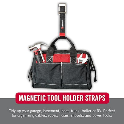 VELCRO Brand Heavy Duty Magnetic Storage Strap, Holds 15lbs, For Metal Surfaces such as Cabinets, Tool Boxes, Refrigerators and Shelves. Hang Tools, Extension Cords, Hoses, Large 24in x 1.25in
