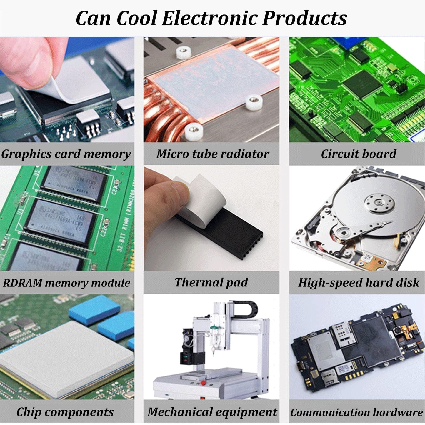 Thermal Pad 14.8 W/mK, 120x120x2.5mm, Non Conductive Heat Resistance High Temperature Resistance, Silicone Thermal Pads for Laptop Heatsink GPU CPU LED Cooler (2.5mm)