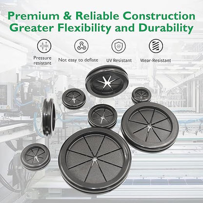 2 Inch Rubber Grommets for Wiring, 2 Inch Drill Hole, 1-11/16 Inch ID, Firewall Grommets Automotive Cable Cords Hoses Protection, Double-Sided Rubber Plugs for Round Holes, 4 Pcs, 43x50 mm