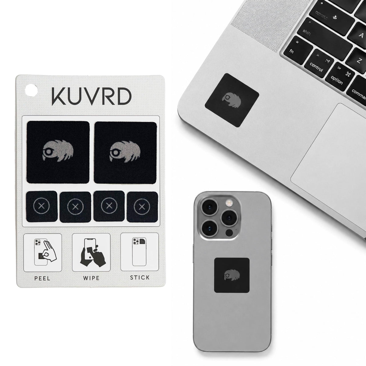 KUVRD Waterbear - Electronic Screen Cleaner Pads, Single Patch Set
