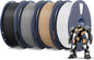 SUNLU PETG Filament 1.75mm 4KG Bundle, Less Stringing and Good Layer Adhesion, Individually Vacuum Packed, 3D Printer Filament 4kg, 1kg per Spool, Pack of 4, 4 Colors, Black+White+Grey+Oak