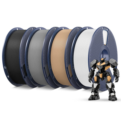 SUNLU PETG Filament 1.75mm,4kg,Black+White+Grey+Oak