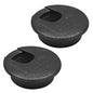 Desk Grommet 1-3/8" (35 mm), Desk Cord Hole Cover, Cable Grommet ABS Plastic, Desk Hole Grommet for Office and Home Table Cable, Detachable Cable Cord Organizer (Black 2 Pcs)