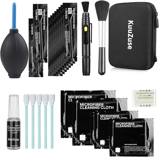 KuuZuse Professional DSLR Camera Cleaning Kit with APS-C Cleaning Swabs, Microfiber Cloths, Camera Cleaning Pen, for Camera Lens, Optical Lens and Digital SLR Cameras.
