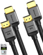 Silkland Certified HDMI 2.1 Cable 2-Pack 6.6FT, 48Gbps 10K HDR Braided Cord