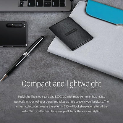 Transcend 500GB External SSD for iPhone/iPad/Mac/Windows/Android, PC/Laptop/Tablet/TV/Game Console, Portable Solid State Drive with One Touch Back up, One-Time Password Unlock, Type-A&Type-C Cables