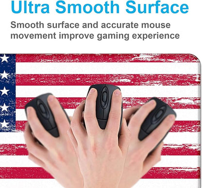 American Flag XXL Extended Mouse Pad, Patriot Large Laptop Pad, Waterproof, Non Slip, Gaming Office and Home Stitching Edge Table Pad 35.4 x 15.7 x 0.12 Inches