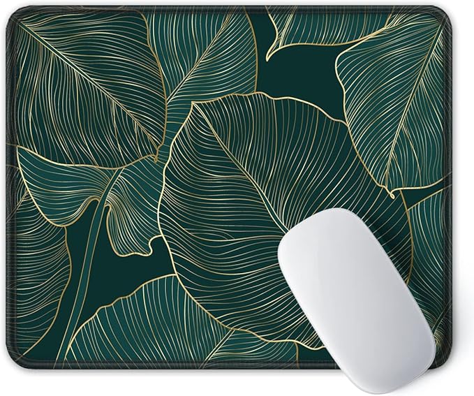 ITNRSIIET Mouse Pad with Stitched Edge Premium Textured Smooth Precise Operation Waterproof Washable Non-Slip Rubber Base Desktop Protection Mat, 10.2×8.3×0.12 inches, Palm Texture