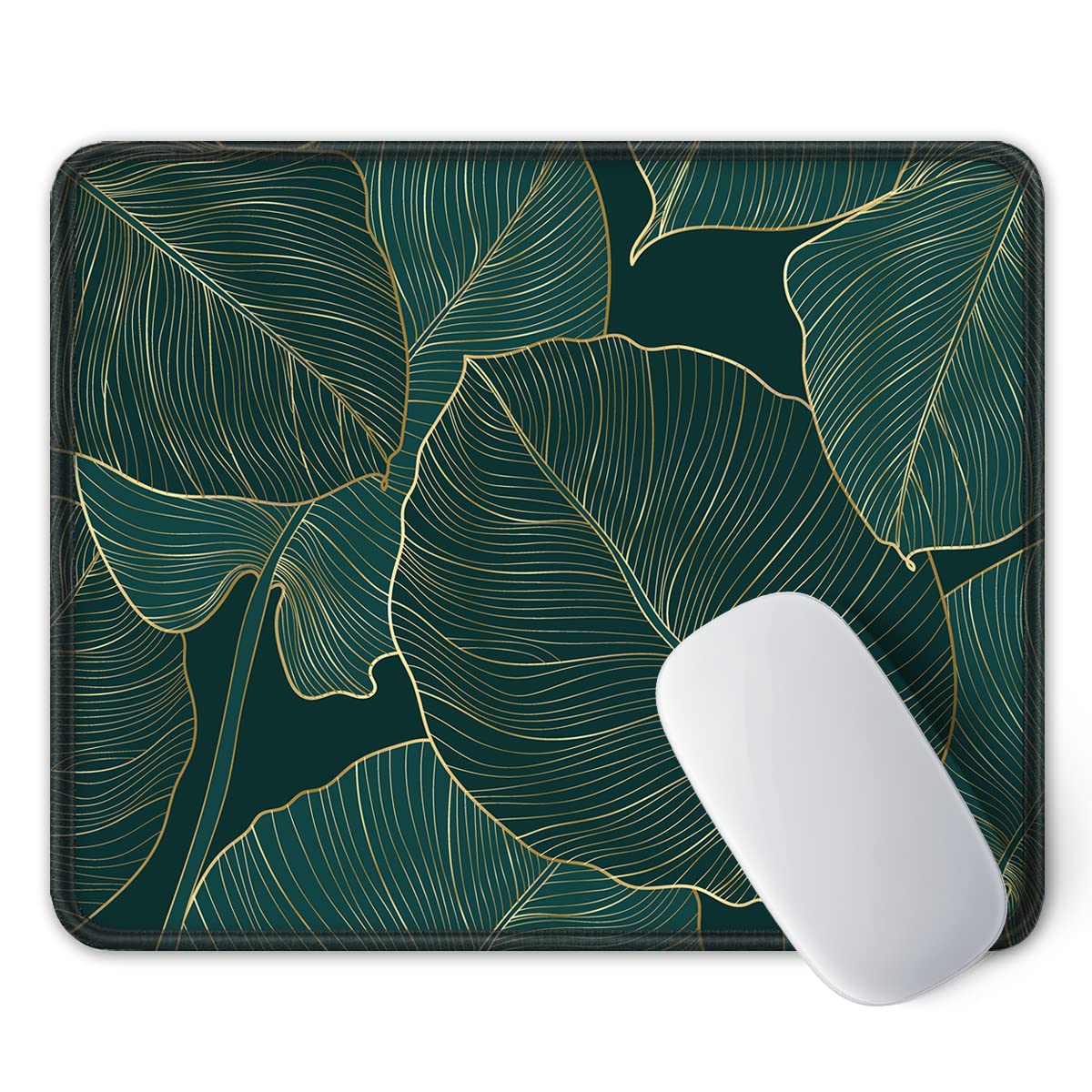 ITNRSIIET Mouse Pad with Stitched Edge Premium Textured Smooth Precise Operation Waterproof Washable Non-Slip Rubber Base Desktop Protection Mat, 10.2×8.3×0.12 inches, Palm Texture