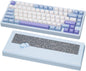 KEEBMONKEY WOBKEY Rainy 75 CNC Aluminum HMX/JWK/Cocoa Switches Triple-Mode Connectivity Mechanical Keyboard with Superior Acoustics, RGB/FR4/Silver SUS304/7000mAh/Cocoa Switch (Pro - Red Velvet)