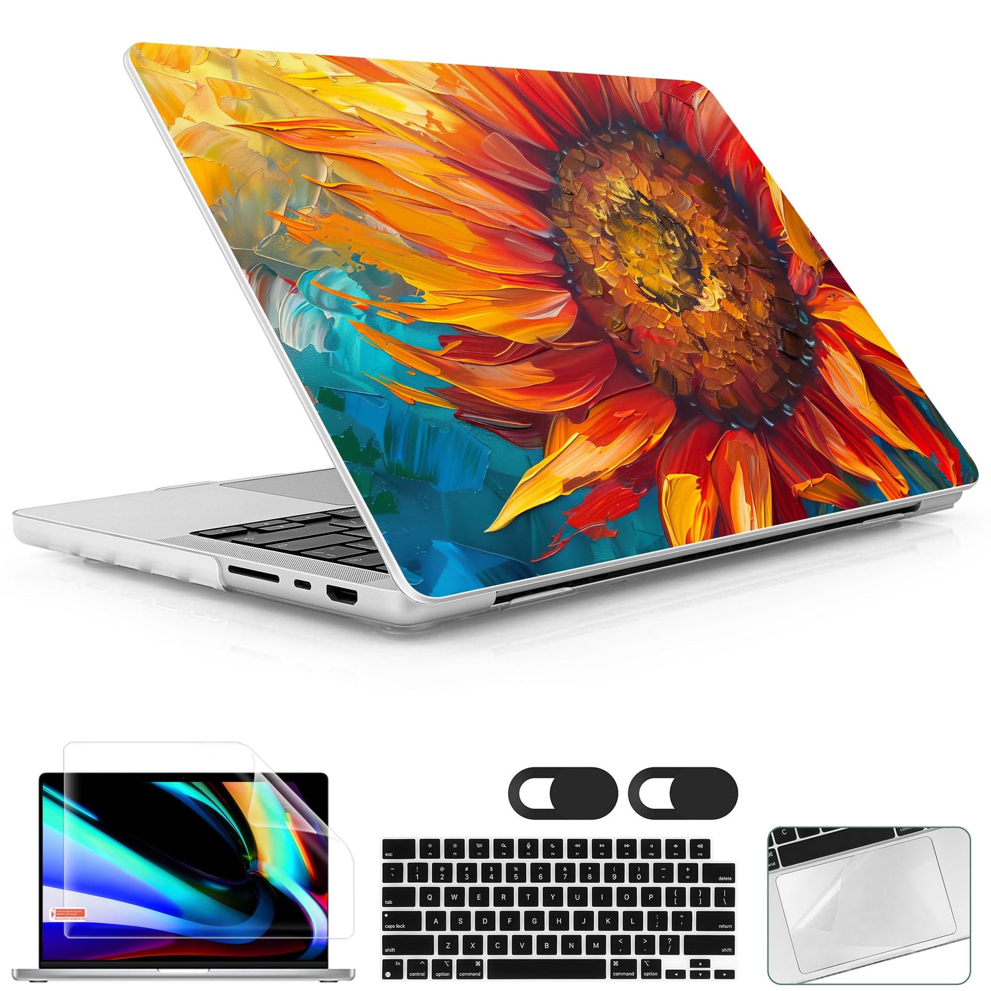 Lepeoac Case for 2026-2021 MacBook Pro 16-inch M5/M4/M3/M2/M1, Sunflower