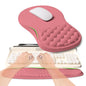 KUOSGM 2-in-1 Ergonomic Set, Wave Rise Keyboard Wrist Rest and Massage Bulge Slope Mouse Pad Wrist Support, Cushion Memory Foam Integrated to Relieve Wrist Pain, Cute Cat Paws