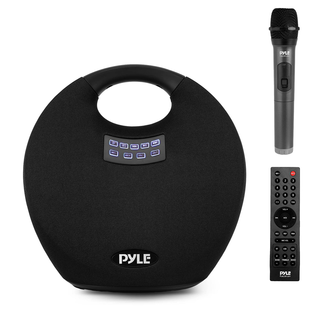 Pyle Mini IPX4 Waterproof Wireless Portable Bluetooth Speaker, with Built in Rechargeable Battery, Wireless Microphone, Clear Surround Sound, for Indoor and Outdoor Activities